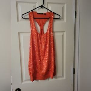 Pre-owned 2x women's heart and soul sequin tank
